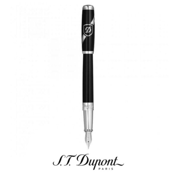 ST Dupont 410608 Elysee Line D Blazon Placed Lacquer Black S Nib M Fountain Pen - Picture 1 of 9